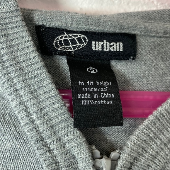 Urban Gray Zip Up Sweater Hoodie Size SMALL - Picture 3 of 7